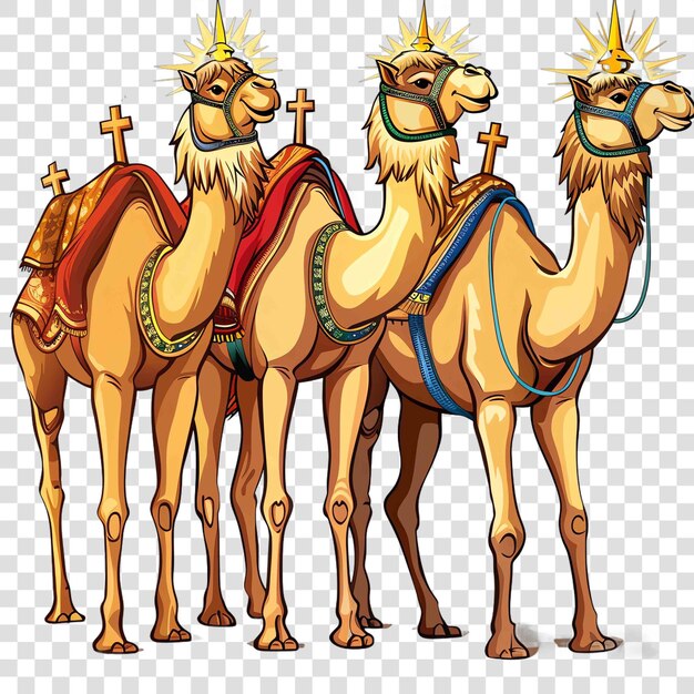 PSD camels christian illustration