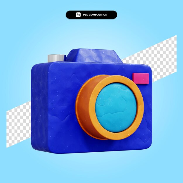 Camera 3d render illustration isolated