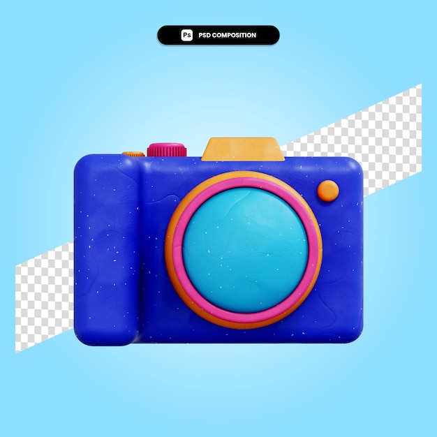 Camera 3d render illustration isolated