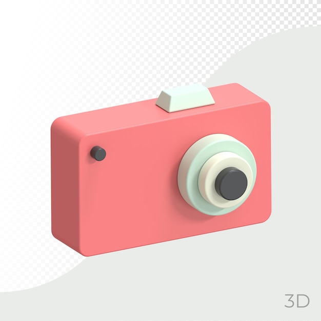 Camera 3d render in isolated background