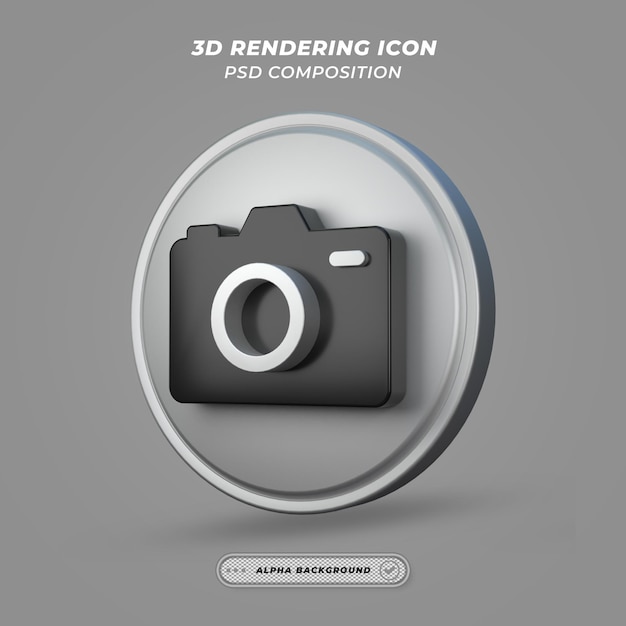 Camera Icon in 3D Rendering