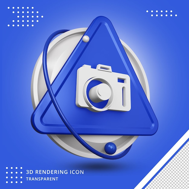 Camera icon in 3d rendering 