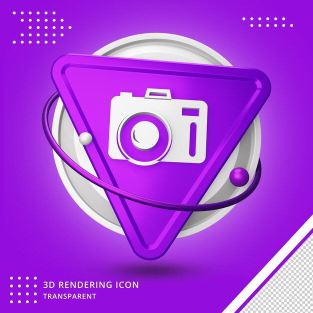 Camera icon in 3d rendering 