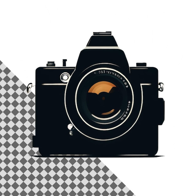 PSD camera icon vector isolated on transparent background