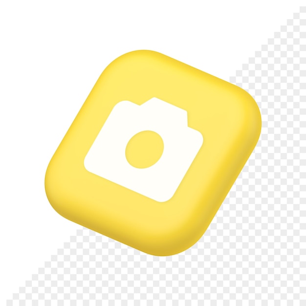 Camera multimedia content creation digital button symbol website icon 3d rendering