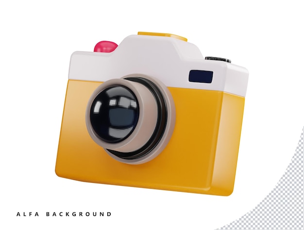 Camera multimedia with 3d vector icon illustration