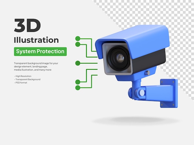 Camera security icon 3d illustration