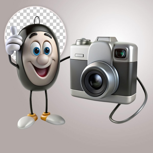 camera with mouse on transparent background