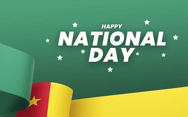 Cameroon flag design national independence day banner editable text and background