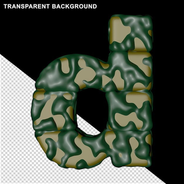 Camouflage letters. 3d letter d