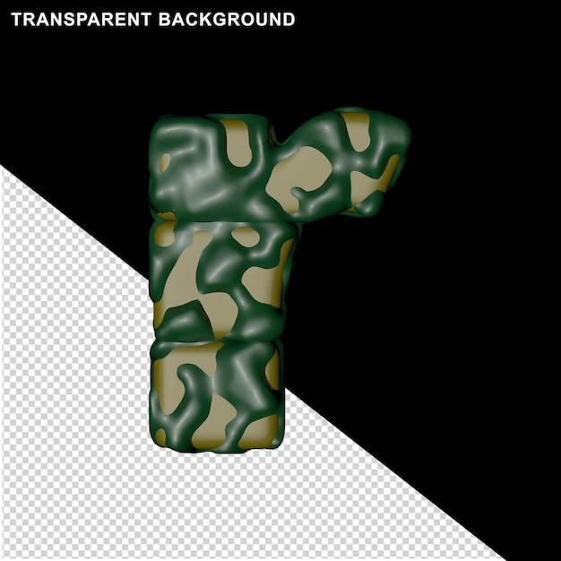 Camouflage letters. 3d letter r