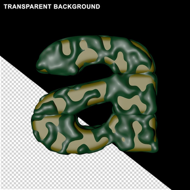 Camouflage letters. 3d letter a