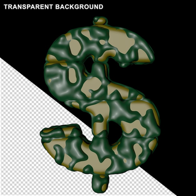 Camouflage symbols. 3d symbol