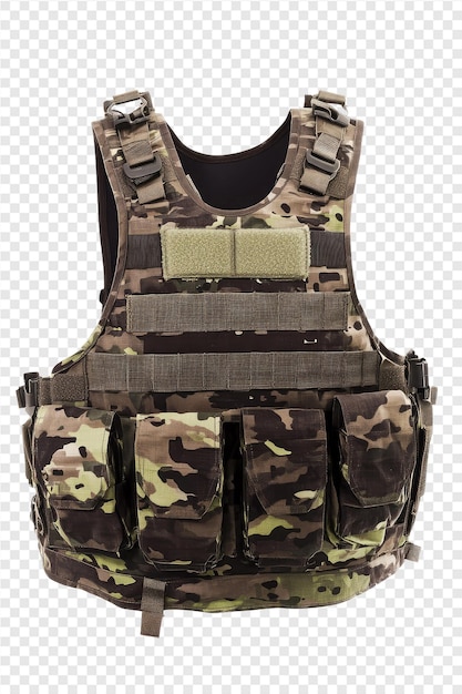 PSD a camouflage vest with a strap that says camouflage on it