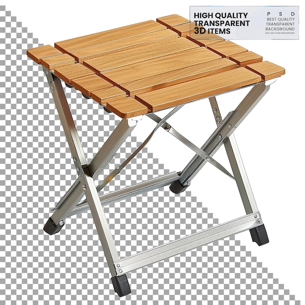 PSD camp table folding table for camping png isolated on transparent background