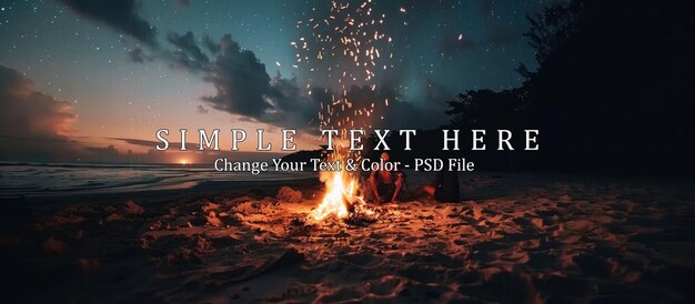 PSD campfire on the beach under a starry sky