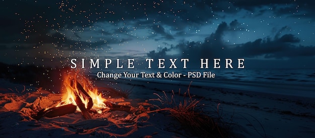 PSD campfire on the beach under a starry sky