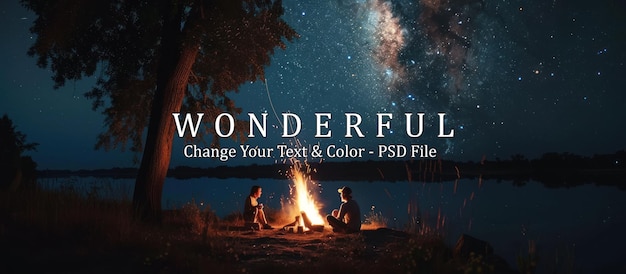 PSD campfire under the milky way