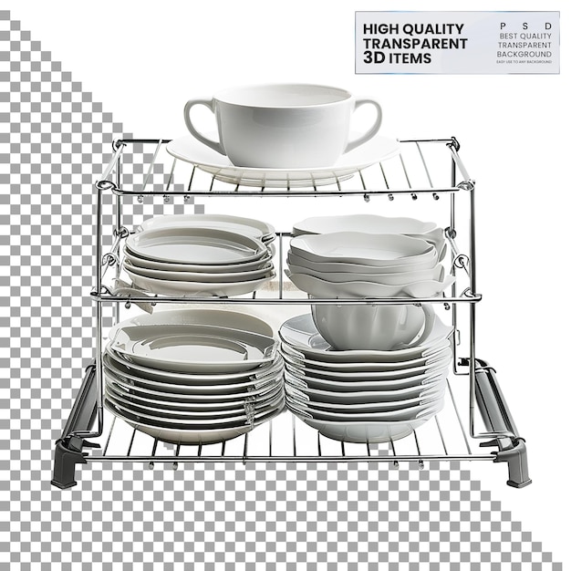 PSD camping dish drying rack portable rack for air drying on transparent background