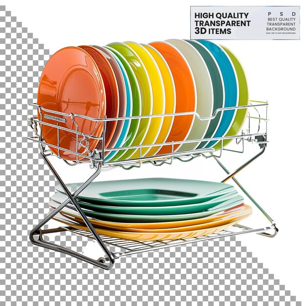 PSD camping dish drying rack portable rack for air drying on transparent background