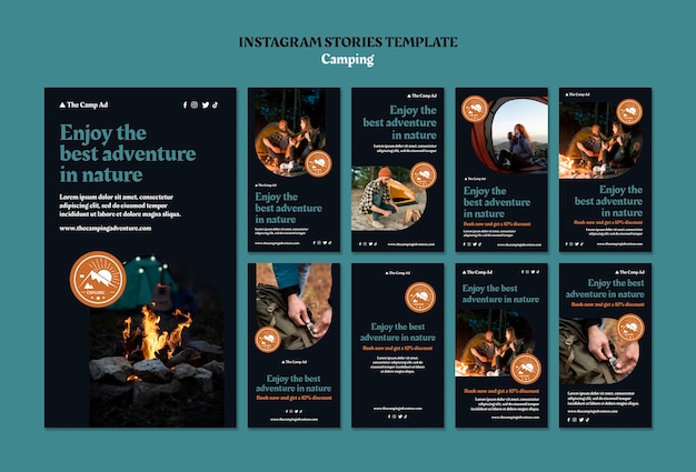 Camping instagram stories collection