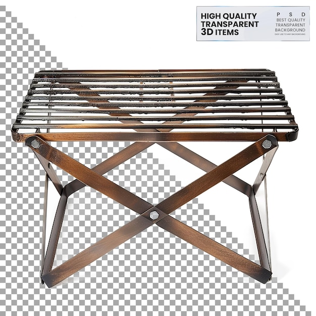 Camping Portable Grill Stand Folding Stand for Supplies on Transparent Background