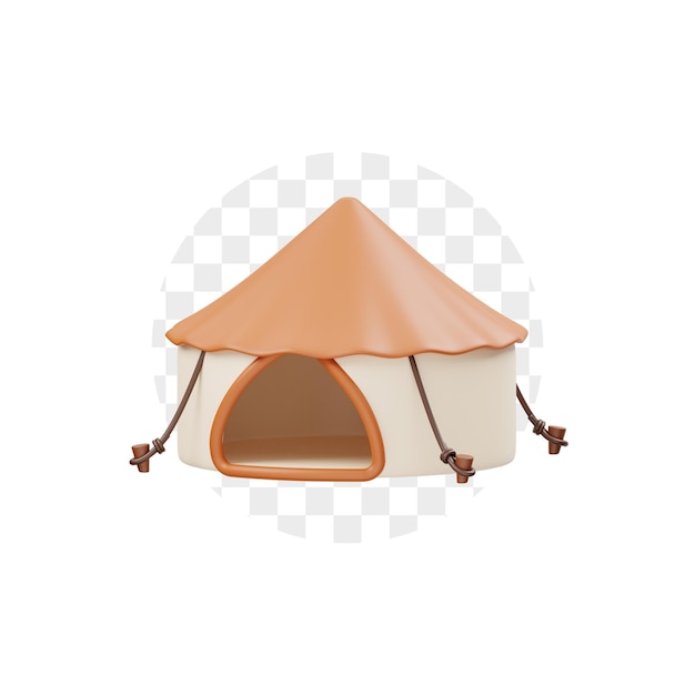 Camping Tent 3D Illustration Premium Psd