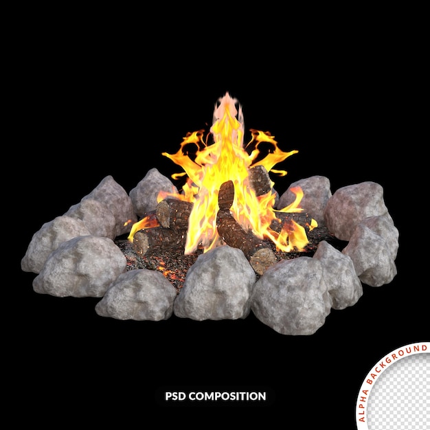 Camping time asset 3d isolated rendering Premium psd