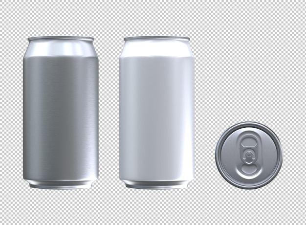 PSD can mockup on transparent background