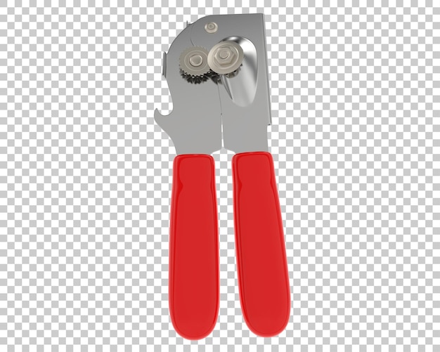 Can opener on transparent background 3d rendering illustration