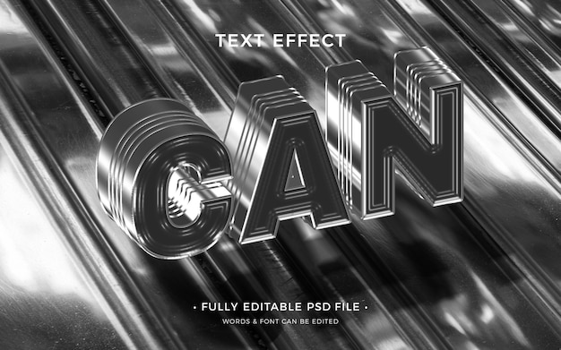 PSD can text effect