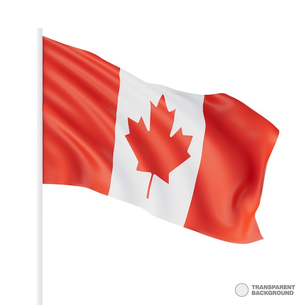 Canada flag 3d rendering