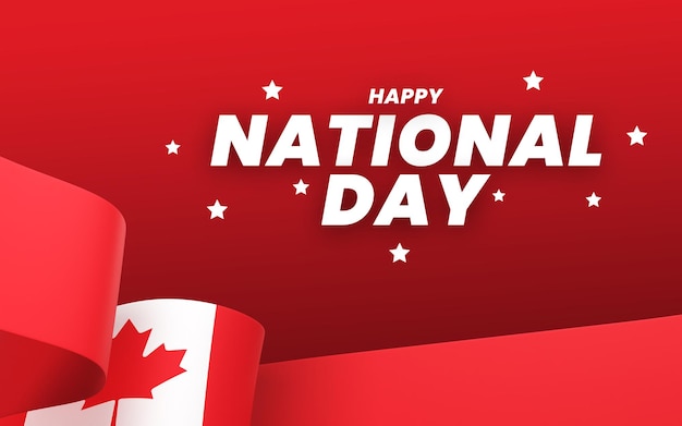 Canada flag design national independence day banner editable text and background