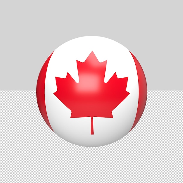 Canada flag in sphere 3d render