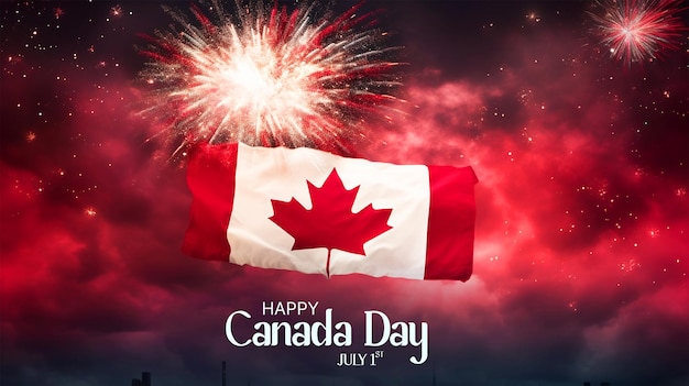 PSD canada independence day social media poster template