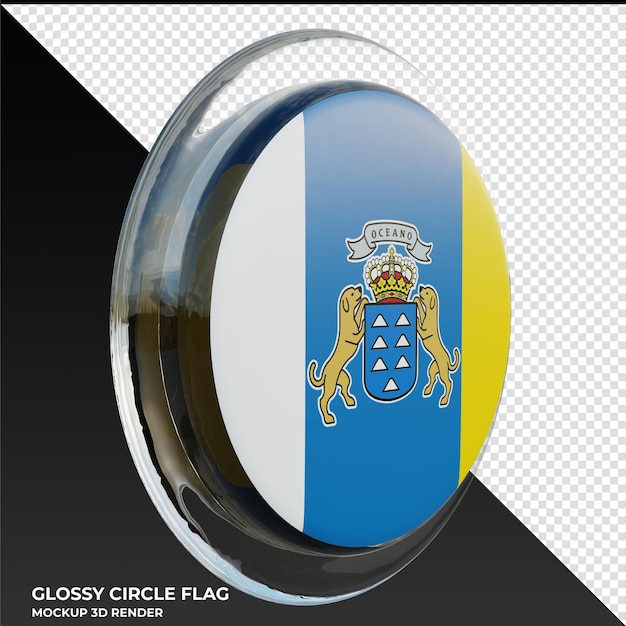 Canary Islands0003 Realistic 3d textured glossy circle flag