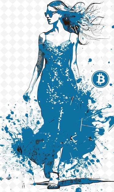 PSD candidate at a fashion event discussing bitcoins use in fash flat illustration idea designs