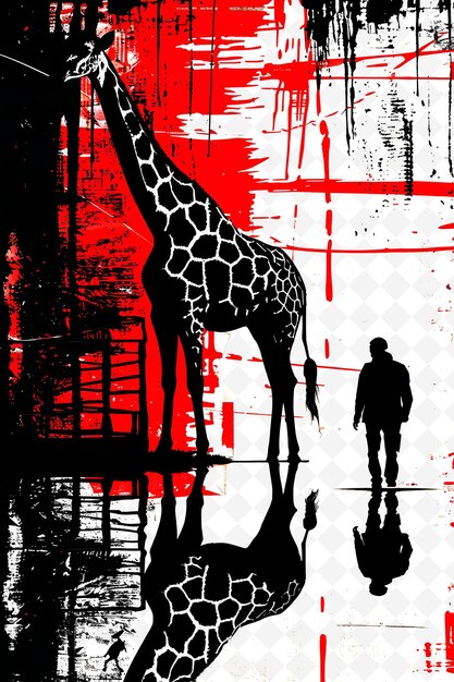 Candidate Visiting a Zoo With Red Campaign Sign Animal Print PNG Flat Illustration Background