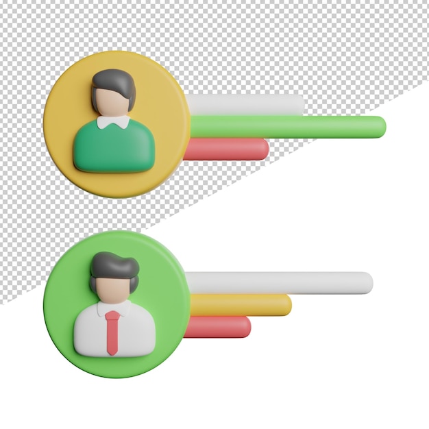 Candidates Selection Experience front view 3d rendering icon illustration on transparent background