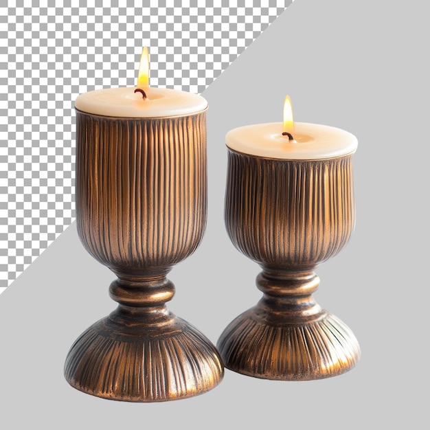 Candle holders on transparent background