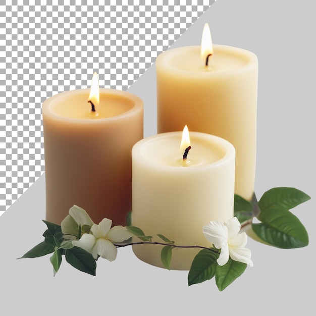 PSD candle holders on transparent background