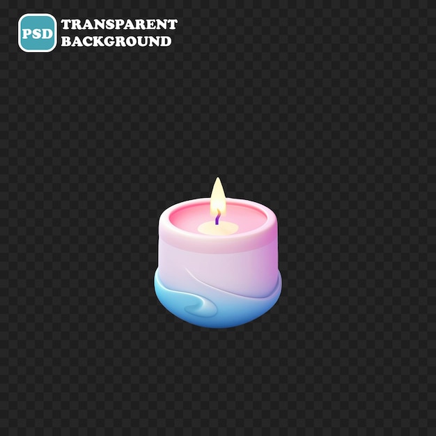 candle icon isolated 3d render illustration