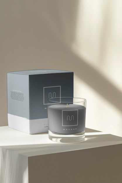 PSD candle packaging mockup design