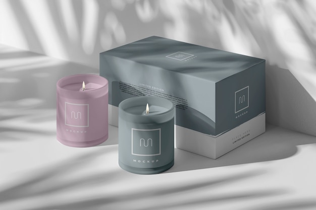 PSD candle packaging mockup design