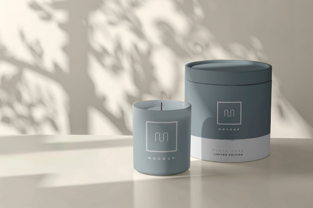 PSD candle packaging mockup design