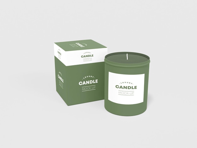 Candle with box mockup