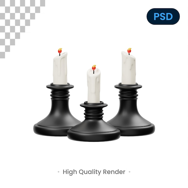 Candles 3D Icon Premium Psd