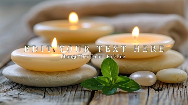 PSD candles and spa essentials