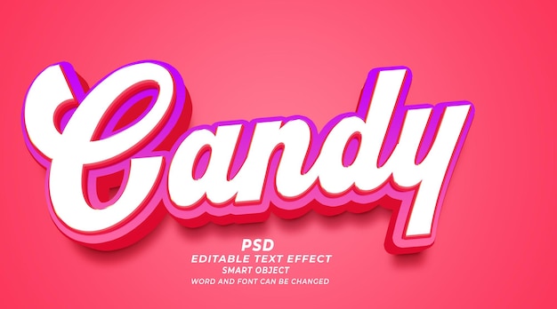 Candy 3d editable photoshop text effect style