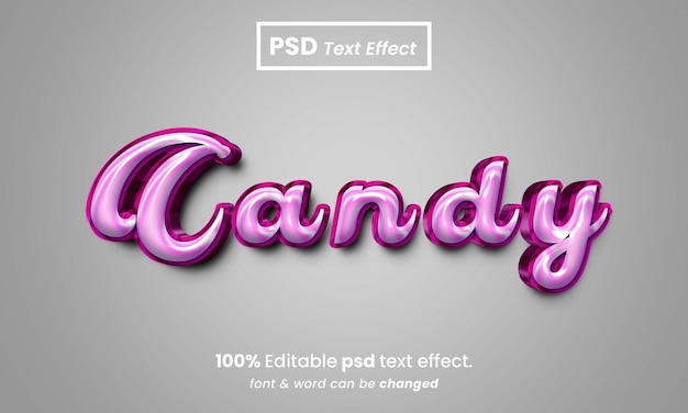 Candy 3d editable premium candy text effect